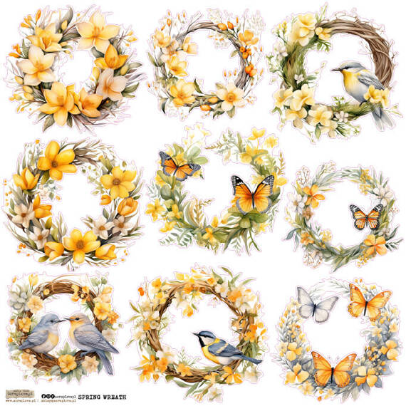 Stickers - ScrapLove - Spring Wreath garlands