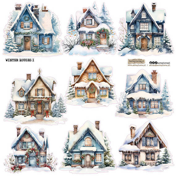 Stickers - ScrapLove - Winter houses 1