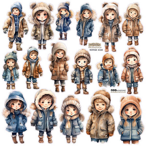 Stickers - ScrapLove - Winter kids