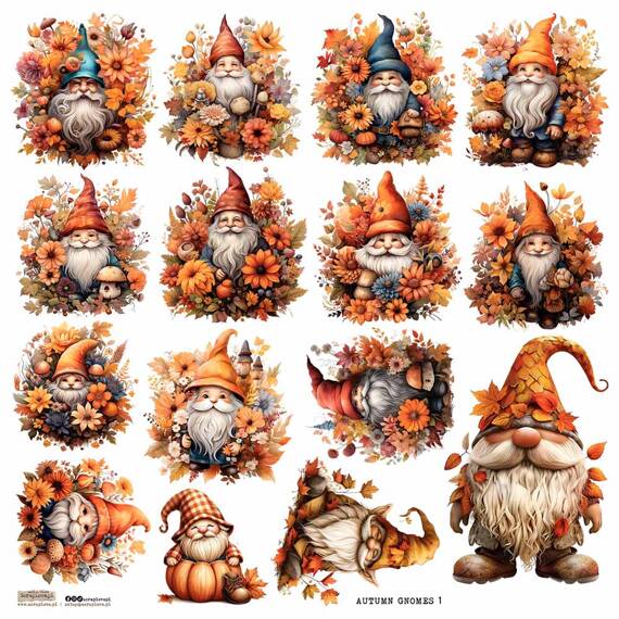 Stickers paper - ScrapLove - Autumn Gnomes 1 autumn dwarves