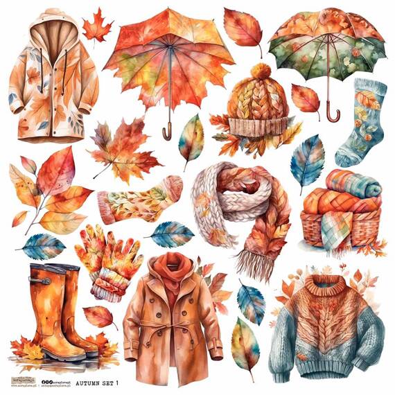 Stickers paper - ScrapLove - Autumn Set 1 autumn clothes accessories