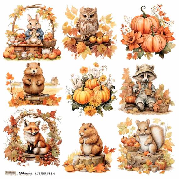 Stickers paper - ScrapLove - Autumn Set 4 autumn forest animals