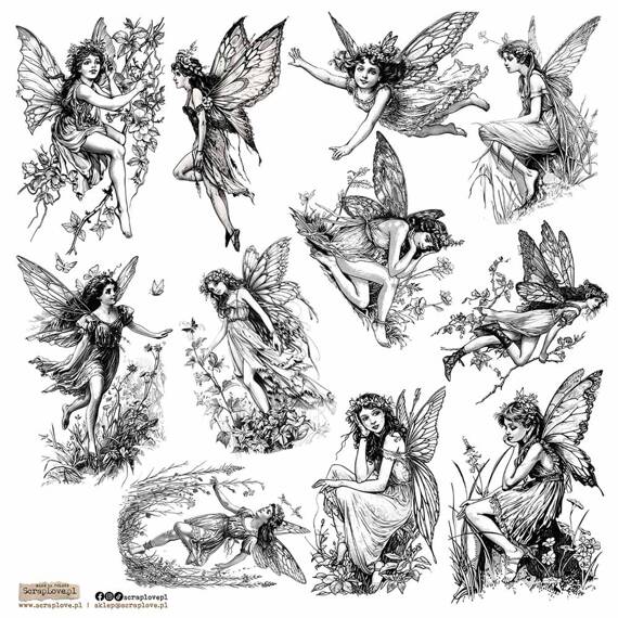 Stickers paper - ScrapLove - Black Fairy Big 1 fairies