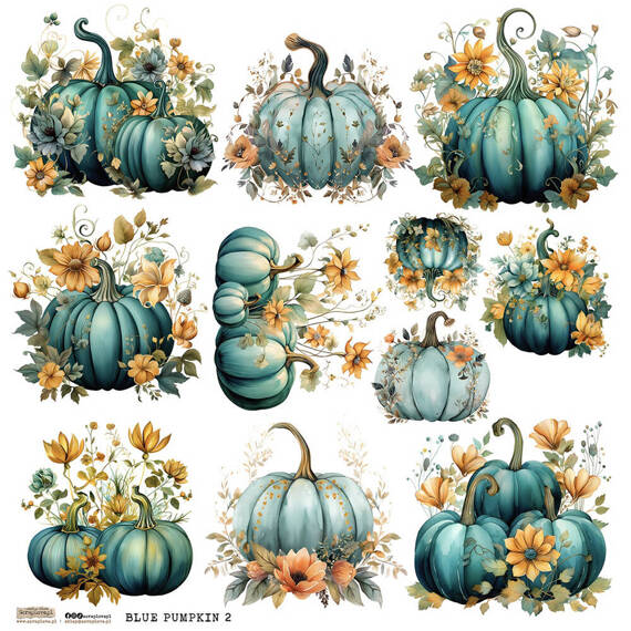 Stickers paper - ScrapLove - Blue Pumpkin 2 pumpkins