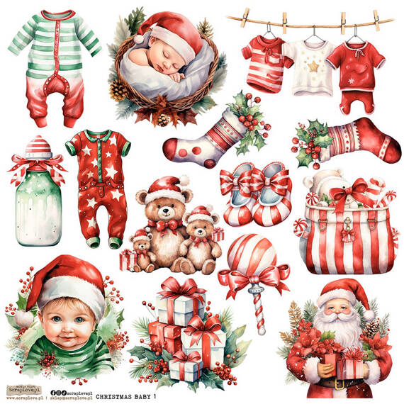 Stickers paper - ScrapLove - Christmas Baby 1