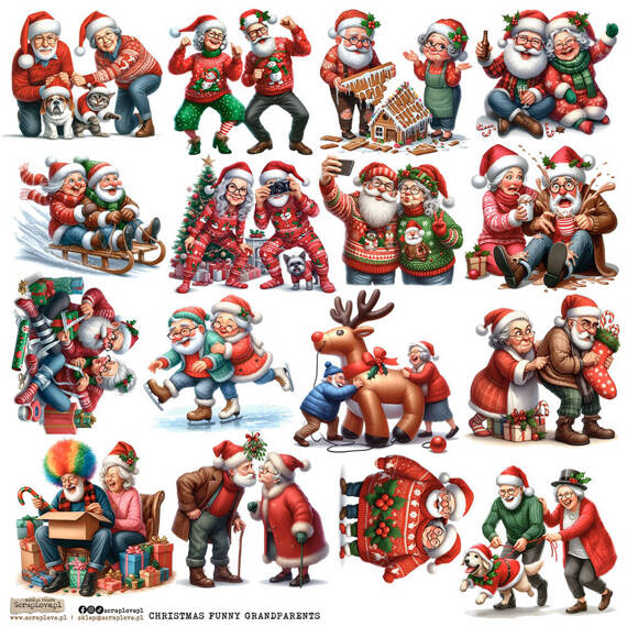 Stickers paper - ScrapLove - Christmas Funny Grandparents 1 grandparents