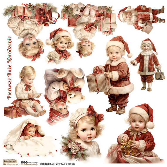 Stickers paper - ScrapLove - Christmas Vintage Kids 1 Christmas kids vintage