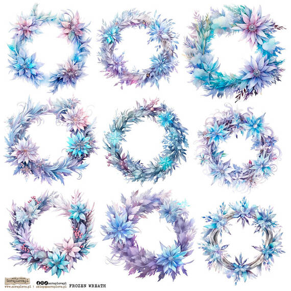 Stickers paper - ScrapLove - Frozen Wreath 1 winter garlands