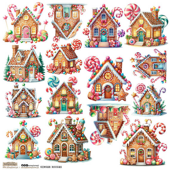 Stickers paper - ScrapLove - Gingerbread House 1 gingerbread houses