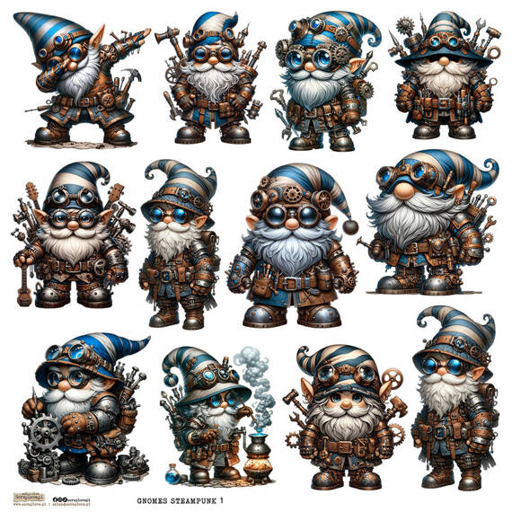 Stickers paper - ScrapLove - Gnomes Steampunk 1 dwarves