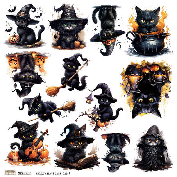 Stickers paper - ScrapLove - Halloween Black Cat 1 black cat