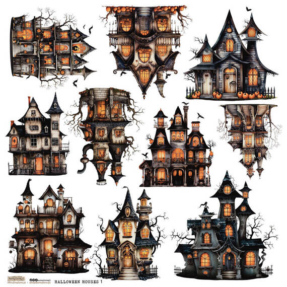 Stickers paper - ScrapLove - Halloween Houses 1 haunted houses