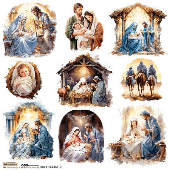 Stickers paper - ScrapLove - Holy Family 2 Holy Family stable