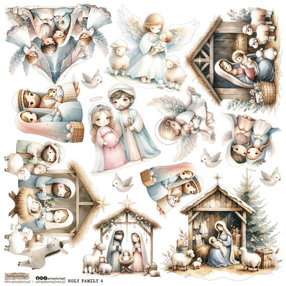 Stickers paper - ScrapLove - Holy Family 4 nativity scene stable