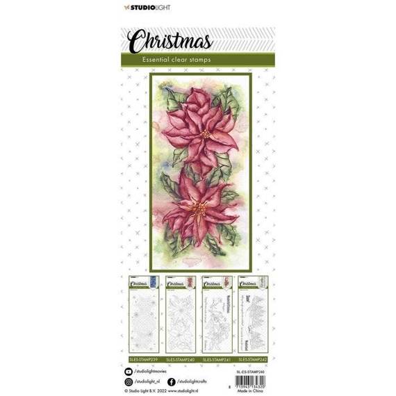 Transparent Stamp - StudioLight - Christmas Slimline Poinsettia