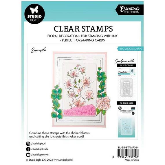 Transparent Stamp - StudioLight - Rectangle rectangular flower frame