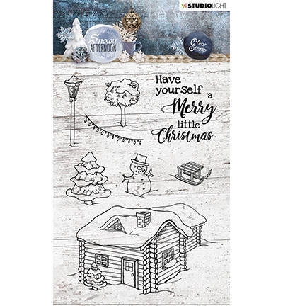 Transparent Stamp - StudioLight - Snowy Afternoon No. 399 Christmas tree snowman sled