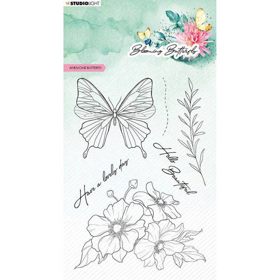 Transparent stamp - StudioLight - Anemone butterfly flowers