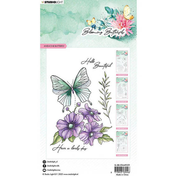 Transparent stamp - StudioLight - Anemone butterfly flowers