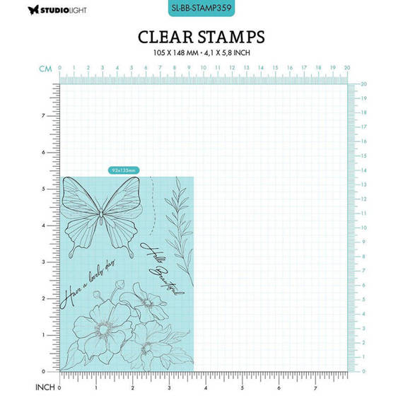 Transparent stamp - StudioLight - Anemone butterfly flowers