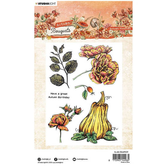 Transparent stamp - StudioLight - Autumn blossoms rose pumpkin