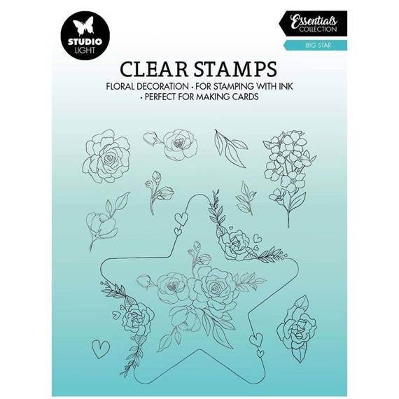 Transparent stamp - StudioLight - Big Star flower frame with star