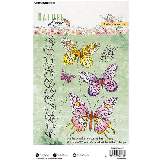 Transparent stamp - StudioLight - Butterfly swirls