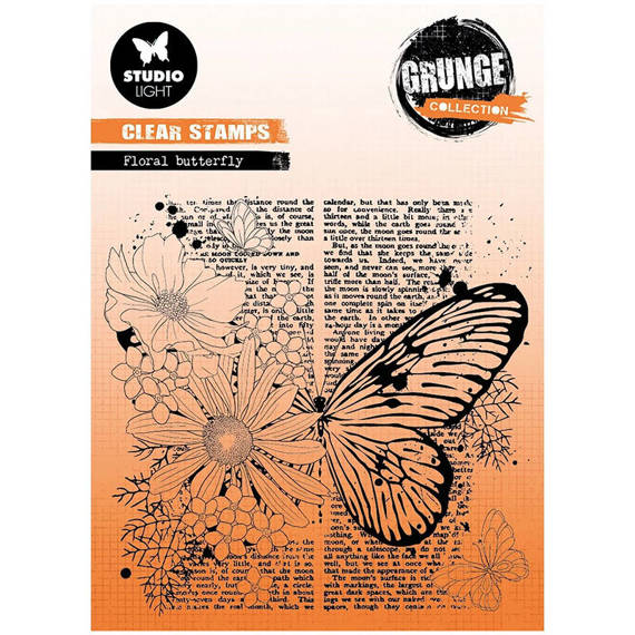 Transparent stamp - StudioLight - Floral butterfly butterfly flowers