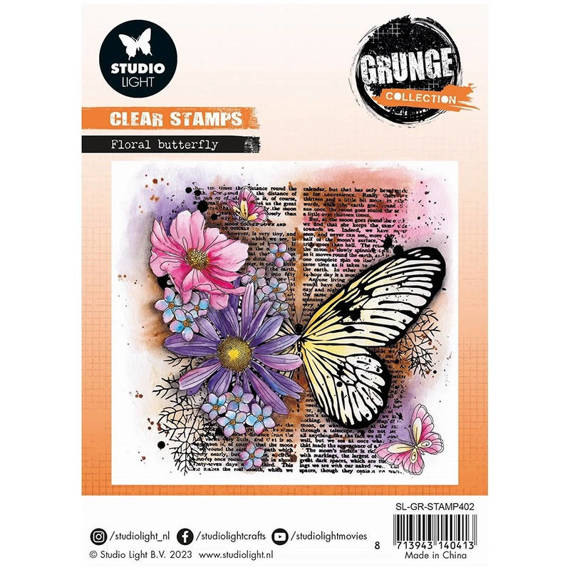 Transparent stamp - StudioLight - Floral butterfly butterfly flowers