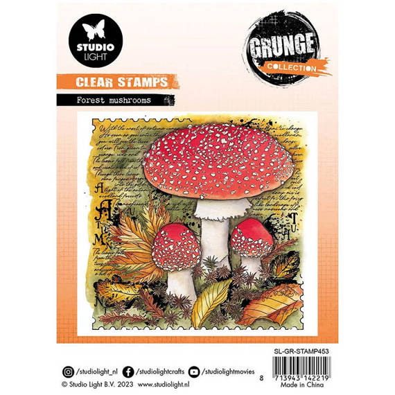 Transparent stamp - StudioLight - Forrest Mushrooms Grunge collection toadstools