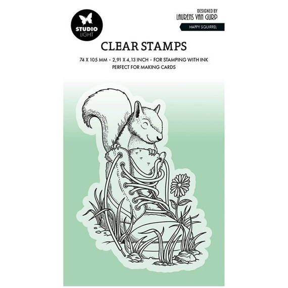 Transparent stamp - StudioLight - Happy Squirrel squirrel in a shoe