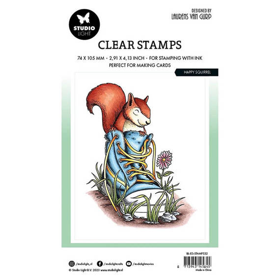 Transparent stamp - StudioLight - Happy Squirrel squirrel in a shoe