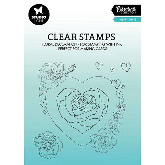 Transparent stamp - StudioLight - Heart heart with flowers