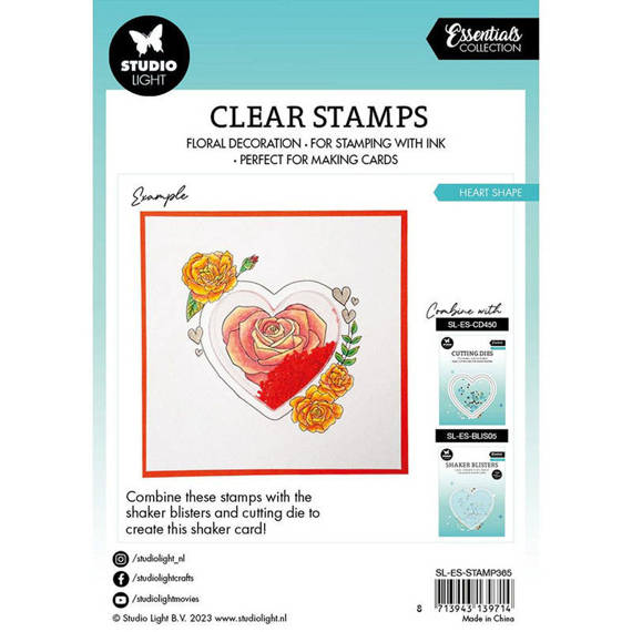 Transparent stamp - StudioLight - Heart heart with flowers