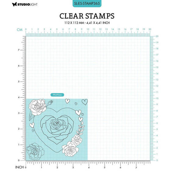 Transparent stamp - StudioLight - Heart heart with flowers