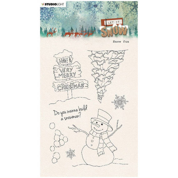 Transparent stamp - StudioLight - Snow Fun Let It Snow winter snowman