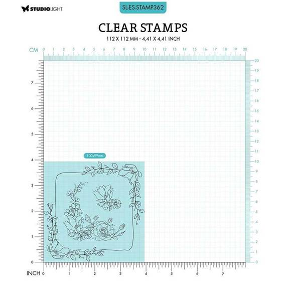 Transparent stamp - StudioLight - Square flower frame