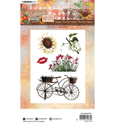 Transparent stamp - StudioLight - Sunflower silhouette sunflower kisses sunflower bike lips