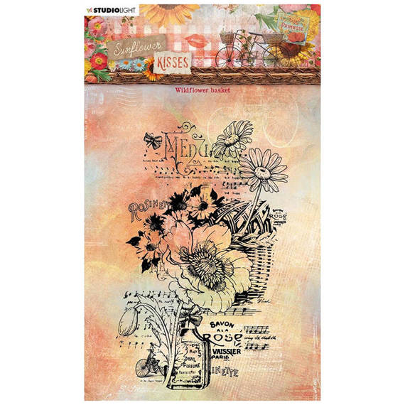 Transparent stamp - StudioLight - Wildflower basket flower basket