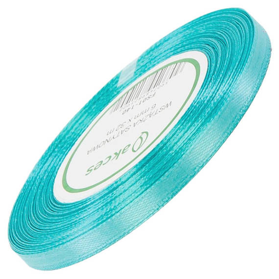 Turquoise satin ribbon 6mm - 32mb