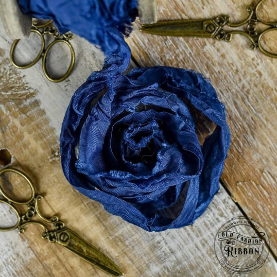 Vintage old fashion ribbon - dark blue