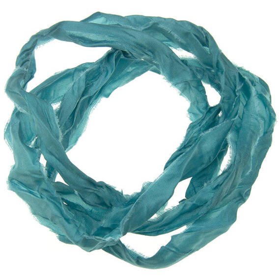 Vintage old fashion ribbon - sea turquoise