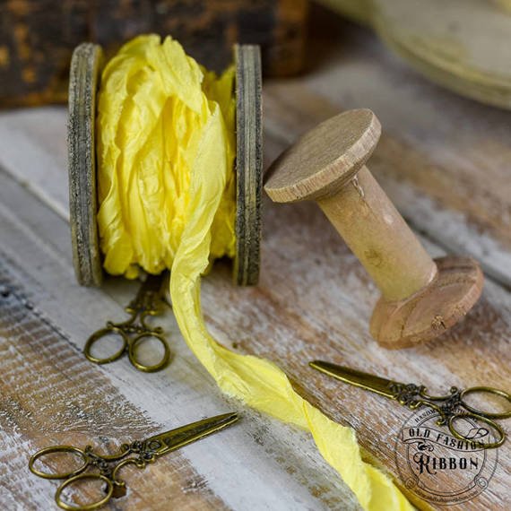 Vintage old fashion ribbon - yellow