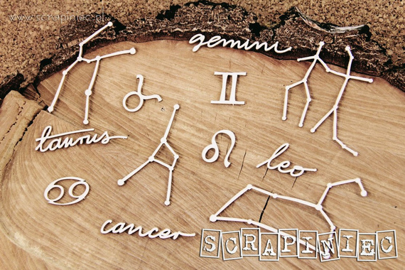 Chipboard - Zodiac signs 02 - Scrapiniec