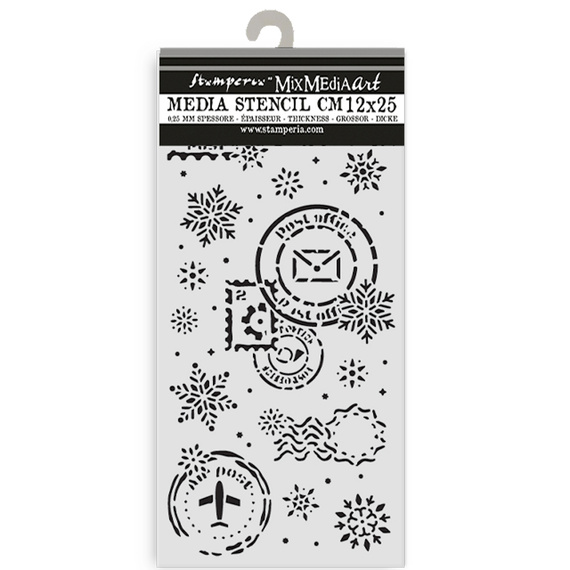 Stencil mixed Media 3D 12x25cm - Gear Up For Christmas snowballs - Stamperia