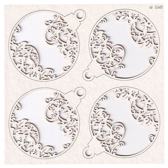 Chipboard - Cherish Christmas - Baubles 02 