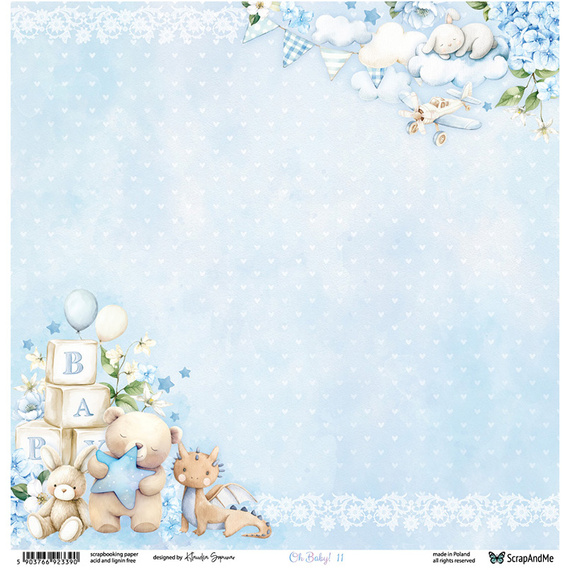 Scrapbooking paper 30x30 - ScrapAndMe - Oh, Baby  11/12