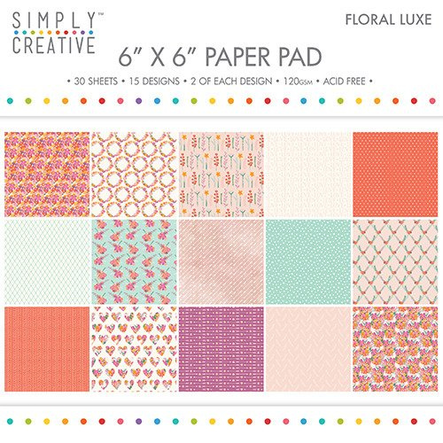 Scrapbooking Craft Papier Set 15x15 - Floral Luxe - Simply Creative