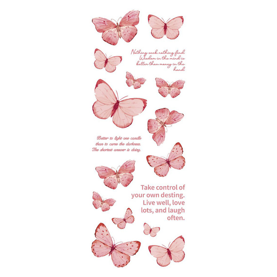 Stickers foil - Pink butterflies