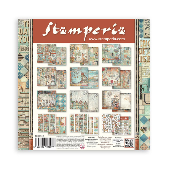 Scrapbooking Craft Papier Set 20x20 - Stamperia -  Furry Friends